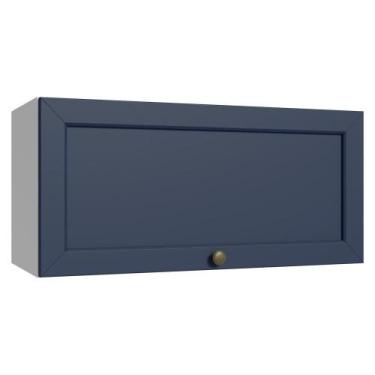 Imagem de Armário Aéreo 1 Porta Basculante Branco/azul Vik Madesa