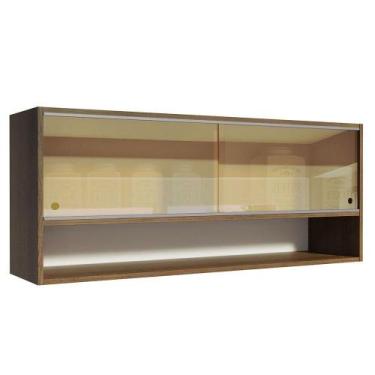 Imagem de Armário Aéreo 2 Portas Correr Vidro 1 Nicho Glamy, E Rustic - MADESA