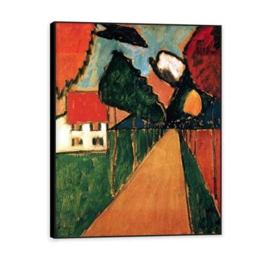 Imagem de NHLDZYH Moldura preta. Quadros de pinturas famosas. (Caminho direito) de Gabriele Münter. Impressão em tela. Quadros decoração de parede 60 x 80 cm
