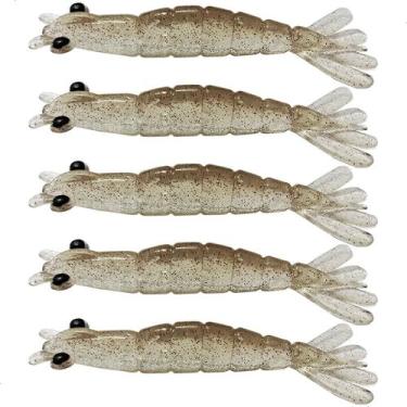 Imagem de Kit 5 Iscas Camarão Artificial 6cm - Pesca Robalo Tucunaré Corvina  - 