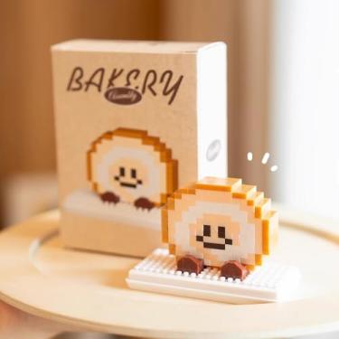 Imagem de QMEAKMONY Mini Building Blocks ‌Bread‌ Sets Cute Micro Mini ‌Bread‌ Building Bricks for Adults Micro Nano Bricks Perfect Party Favors for Teenagers. (Swiss Roll,194 Pcs)