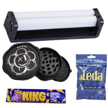 Imagem de Kit Tabacaria Bolador Dichavador Triturador Seda King e Filtro