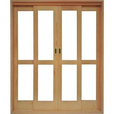 Imagem de Porta de Correr Madeira 4 Folhas Madersilva 2,15mx1,60mx14cm - Isabela