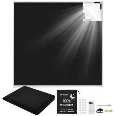 Imagem de Cortina blackout de 300 cm x 145 cm para quarto, cortina blackout para janela, película de janela blackout temporária com adesivo e fita adesiva para berçário, quarto, dormitório ou viagens