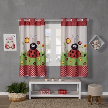 Imagem de Cortina Infantil Estampada, 200 x 150 cm, Poliéster, Decorativa para Quarto, Sala ou Escola (JOANINHA)