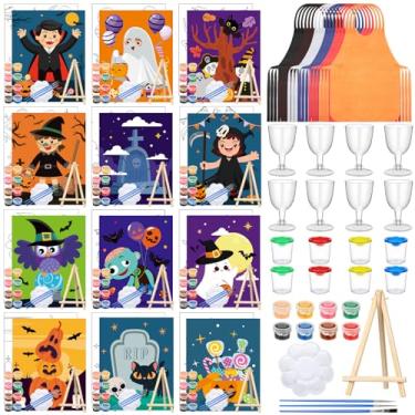 Imagem de Sherr 96 peças, 12 conjuntos de tela pré-desenhada, kit de pintura para artesanato, sorvete e pintura para adultos, lembrancinha de pintura em tela pré-impressa para presentes de aniversário