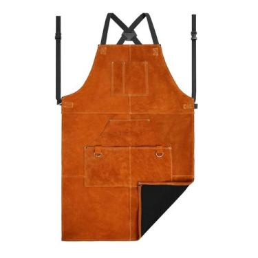 Imagem de Avental de soldagem ONETIAN de couro resistente ao calor e às chamas