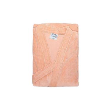 Imagem de Roupão Veludo Plus Size Briza Salmão 3008 Tamanho Gggg