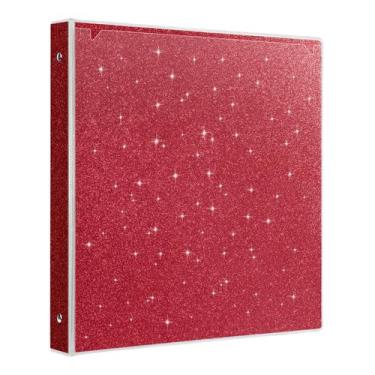 Imagem de Pasta EYROZILL de 1" Glitter de 3 argolas, impermeável, 2 bolsos