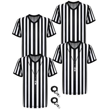 Imagem de Traje de árbitro Sintege Soccer Referee Stripe Camisa x4 para adultos