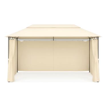 Imagem de Gazebo Em Aco Com Cortinas Em Poliester 4x3 Tenda Malibu Bege Ii