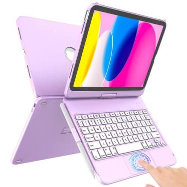 Imagem de Capa de teclado TaiYang para iPad 10.9 2022 e 11 polegadas 2025 roxa