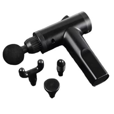 Imagem de Massageador Elétrico, Aparelho de Massagem Sem Fio, Preto, 4 Cabeças, 3 Velocidades, 2000mAh, Bivolt, para Relaxamento Muscular e Recuperação Pós-Exercício