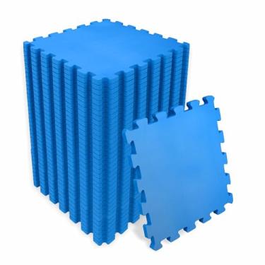 Imagem de SELLER Tapete de Encaixe em EVA – 36 peças 31×31 cm, 5mm espessura, superfície antiderrapante, modular tipo quebra-cabeça, piso infantil, academia (Azul)