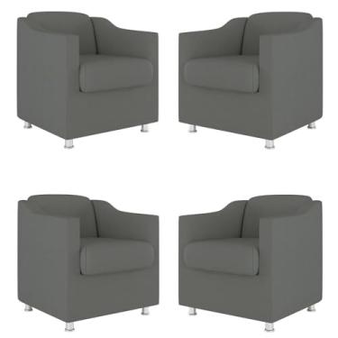 Imagem de Kit 4 Poltronas Decorativas Tilla Suede