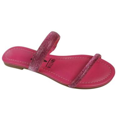 Imagem de Rasteira Vizzano Chinelo Slide Strass Feminina 6235.1189 Cor:PinkTaman