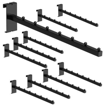 Imagem de XINWXSS Conjunto de 12 ganchos de cascata para parede de grade, 40,6 cm, ganchos para parede de grade, ganchos de parede com 7 bolas para roupas, varejo, garagem, exibição de loja