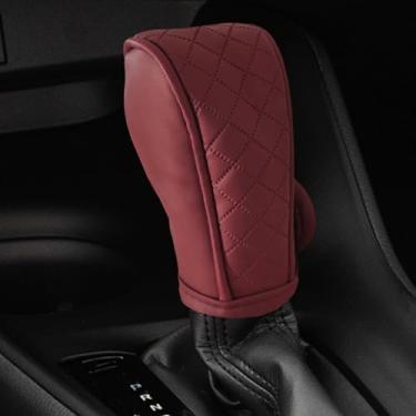 Imagem de Capa de alavanca de câmbio de marchas de carro, antiderrapante, respirável, protetor de manípulo automático, acessórios universais de decoração automotiva adequados para carro, SUV, caminhão (vinho
