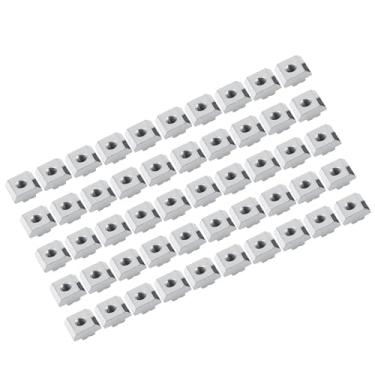 Imagem de Luqeeg Porca de Ranhura Em T de Aço Carbono Banhado a Níquel 50 Peças para Perfil de Alumínio - Fixador Simples de Usar para Muitos Projetos (Padrão europeu tipo 30-M5)