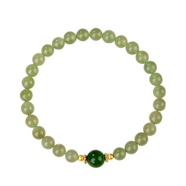Imagem de Pulseira de miçangas de jade de nefrite natural de 6 mm para mulheres