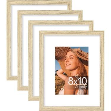 Imagem de Porta-retratos Vittanly 20x25cm Conjunto de 4 madeiras naturais com ac