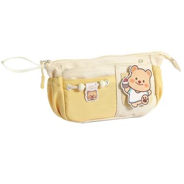 Imagem de Estojo de lápis fofo com tema de urso de grande capacidade, multicamadas