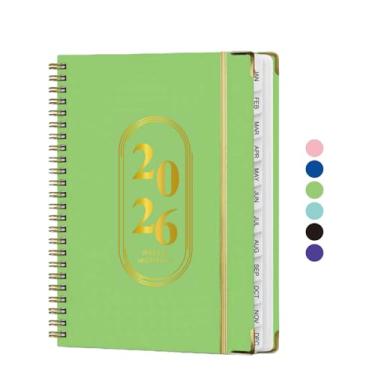 Imagem de Agenda 2025 semanal e mensal, janeiro de 2025 a dezembro de 2025, capa dura, encadernado em espiral 2025, agenda com abas mensais, páginas de notas, bolso interno, ideal para escritório, casa, escola,