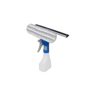 Imagem de Rodo Limpa Vidro com Recipiente Integrado, 250ml, Material PP/PET/Microfibra/Alumínio/Borracha, 25x8x4,5cm, Cores Sortidas, para Vidros e Espelhos