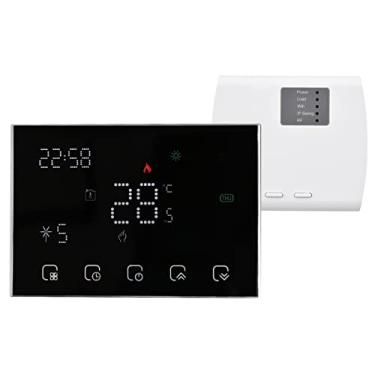 Imagem de Termostato Digital Programável Controlador de Temperatura Ambiente com Tela LED PC ABS Retardante à Chamas Precisão 0 5 Armazenamento Dados Fonte Alimentação por Bateria USB Fácil Operar para Mercado