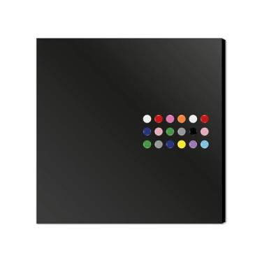 Imagem de Painel de Metal 60x60cm p/Fotos, Recados, Notas + 36 Imãs (Preto)