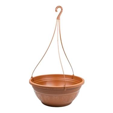 Imagem de VASO DE PENDURAR SUSPENSO 6 L PRETO COM ALÇA DE 50CM CASA VARANDA(TERRACOTA 6 LITROS)