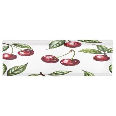 Imagem de CEBUGI Cortina blackout para janela – Cortinas de proteção de privacidade para cozinha/banheiro/sala de estar/lavanderia (137 x 45 cm, 1 painel, cereja vermelha)