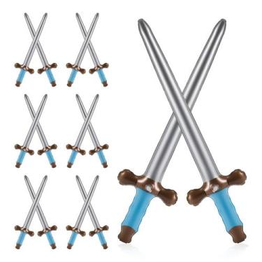 Imagem de Espadas infláveis NQEUEPN 14 peças de suprimentos para festas piratas 