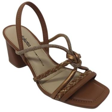 Imagem de Sandália Dakota Feminina Salto Bloco 7cm Confortável, Rives mascavo, 3