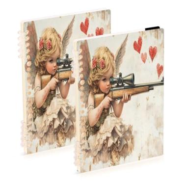 Imagem de Burbuja Cadernos de cupido dos namorados, papel pautado universitário A5 com 60 folhas, fichário para diário, escritório, 2 unidades