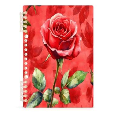 Imagem de Burbuja Caderno rosa, papel pautado universitário A5 com 60 folhas, fichário para escritório, 1 pacote