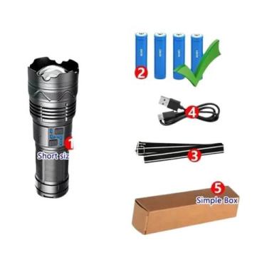 Imagem de Lanterna LED Recarregável Super Brilhante De Longo Alcance, Lâmpada Tá