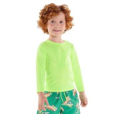 Imagem de Camiseta Praia Infantil Proteção UV50+ Verde Limão Up Baby-Unissex