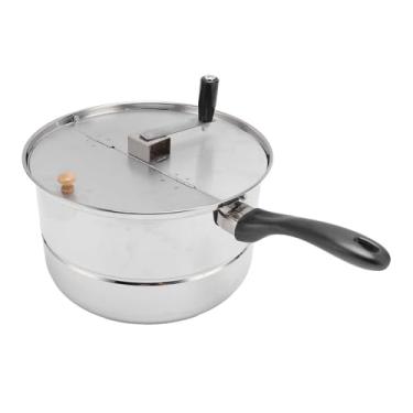 Imagem de Naroote Máquina de Pipoca de Fogão, Pipoca de Aço Inoxidável, Manivela Com Aquecimento Elétrico a Gás, Ideal para Lanches de Home Theater