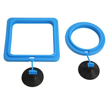 Imagem de YOUTHINK Anel Flutuante de Alimentação de Peixes de Aquário Com Ventosa, Material ABS Alimentador de Alimentos Redondo e Quadrado para Tanque de Peixes, Alimentação de Ponto Fixo Com
