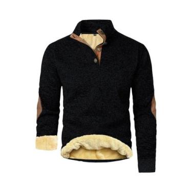 Imagem de Jaqueta De Moletom Masculina Casual Com Botões, Estilo Streetwear Para