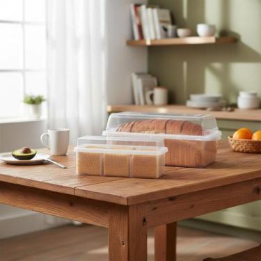 Imagem de Kit Potes Porta Pão Bolo+porta Torrada Biscoito Chá C/tampa - Nitron