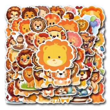 Imagem de Adesivos, 110 unidades/lote, vinil Lion Animal, à prova d'água, grafit
