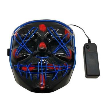 Imagem de Máscara de cosplay LED de plástico luminoso para decoração de festa de