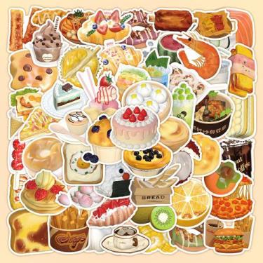 Imagem de Adesivos 60 unidades/lote de cheesecakes, hambúrgueres, torradas, impe