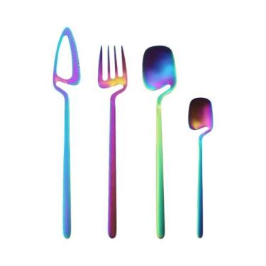 Imagem de Conjunto De Talheres Pretos, 4 Peças, Colher, Garfo, Talheres, Decoraç