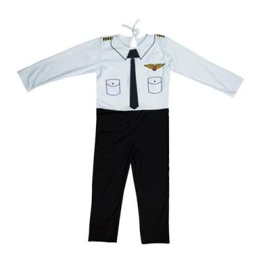 Imagem de Roupa Piloto de Avião Infantil Fantasia Longa para Menino - Fantasias 