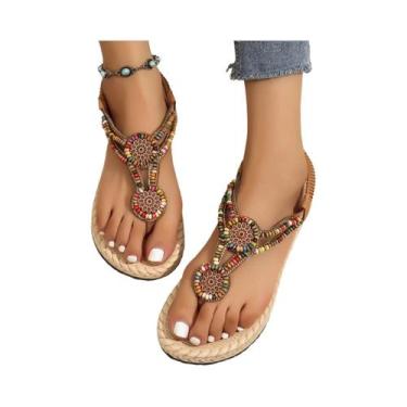 Imagem de Senhoras retro casual romano plano antiderrapante moda frisado estilo 