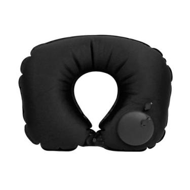 Imagem de Almofada de pescoço inflável com botão lateral para inflar - YINS