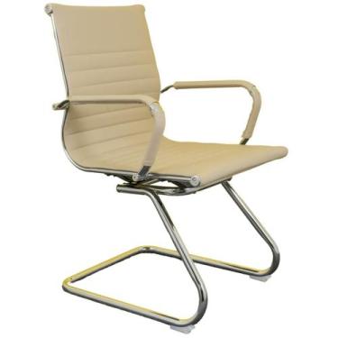 Imagem de Cadeira Diretor Fixa Charles Eames Cromada Nude - B.Hoff Mobile